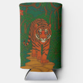 Cloisonne Art Tiger on the Jungle Path Selters Dosenkühler (Vorderseite)