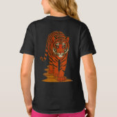 Cloisonne Art Tiger on the Jungle Path T-Shirt (Rückseite)