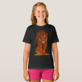 Cloisonne Art Tiger on the Jungle Path T-Shirt (Vorne ganz)