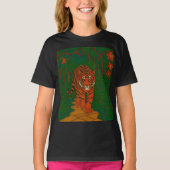 Cloisonne Art Tiger on the Jungle Path T-Shirt (Vorderseite)