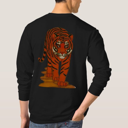 Cloisonne Art Tiger on the Jungle Path T-Shirt (Rückseite)