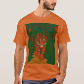 Cloisonne Art Tiger on the Jungle Path T-Shirt (Vorderseite)