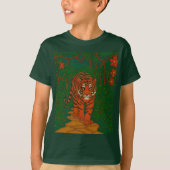Cloisonne Art Tiger on the Jungle Path T-Shirt (Vorderseite)