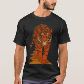 Cloisonne Art Tiger on the Jungle Path T-Shirt (Vorderseite)