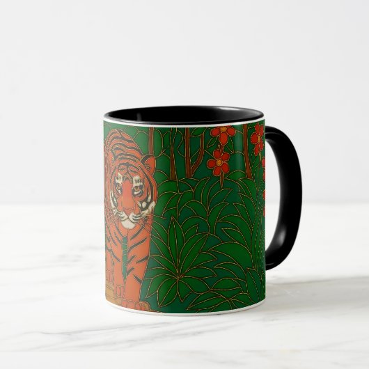 Cloisonne Art Tiger on the Jungle Path Tasse (VorderseiteRechts)