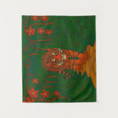 Cloisonne Art Tiger on the Jungle Path Wandteppich (Vorderseite)