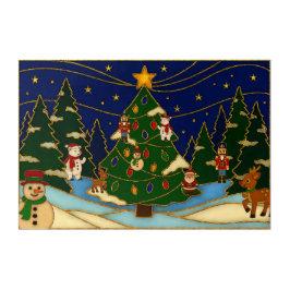 Cloisonne Art Whimsical Forest Classic Christmas  Acryl Wandkunst