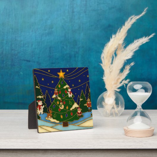 Cloisonne Art Whimsical Forest Classic Christmas  Fotoplatte (InSitu)