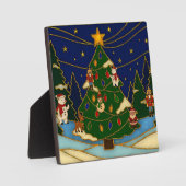 Cloisonne Art Whimsical Forest Classic Christmas  Fotoplatte (Vorderseite)