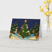 Cloisonne Art Whimsical Forest Classic Christmas  Karte (Gelbe Blume)