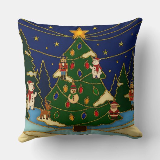 Cloisonne Art Whimsical Forest Classic Christmas Kissen (Rückseite)