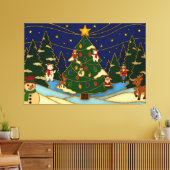 Cloisonne Art Whimsical Forest Classic Christmas  Leinwanddruck (Insitu (Wohnzimmer))
