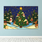 Cloisonne Art Whimsical Forest Classic Christmas  Leinwanddruck (Insitu (Holzboden))