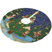 Cloisonne Art Whimsical Forest Classic Christmas Polyester Weihnachtsbaumdecke (Schrägansicht)
