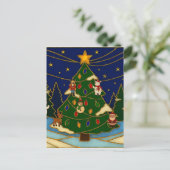 Cloisonne Art Whimsical Forest Classic Christmas Postkarte (Stehend Vorderseite)