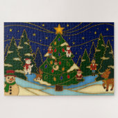 Cloisonne Art Whimsical Forest Classic Christmas Puzzle (Horizontal)