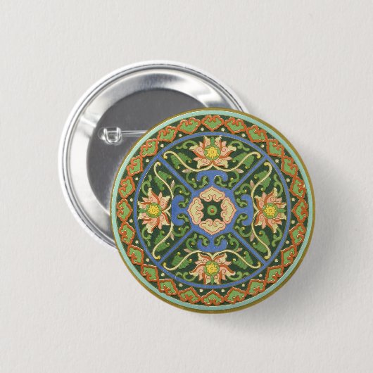 Cloisonne China Patter Asian Oriental Button (Vorne & Hinten)