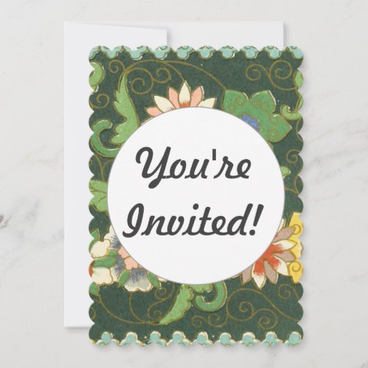 Cloisonne China Patter Asian Oriental Einladung (Vorderseite)