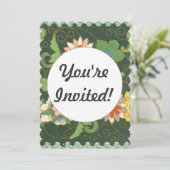 Cloisonne China Patter Asian Oriental Einladung (Stehend Vorderseite)