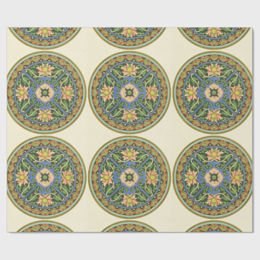 Cloisonne China Patter Asian Oriental Geschenkpapier (Flach)