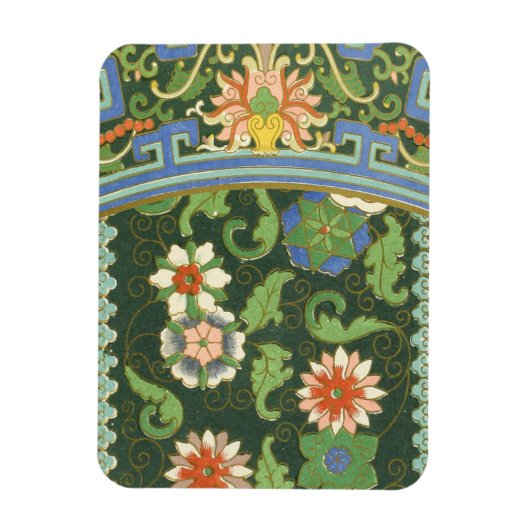 Cloisonne China Patter Asian Oriental Magnet (Vertikal)