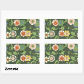 Cloisonne China Patter Asian Oriental Rechteckiger Aufkleber (Blatt)