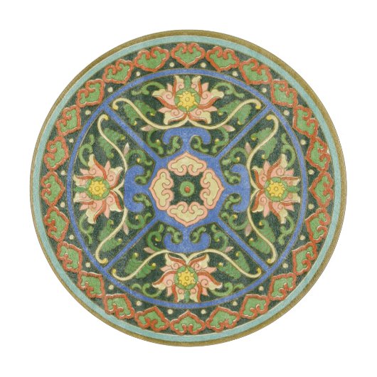 Cloisonne China Patter Asian Oriental Schneidebrett (Vorderseite)