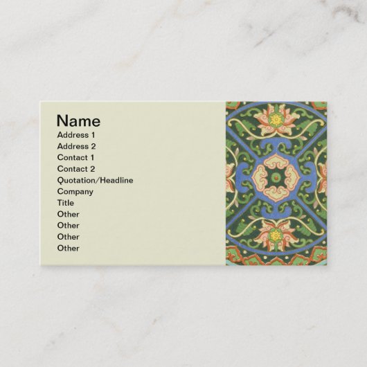 Cloisonne China Patter Asian Oriental Visitenkarte (Vorderseite)