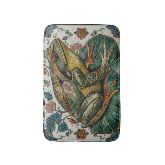 Cloisonne Frog on Lily Pad Badematte (Vorderseite Vertikal)