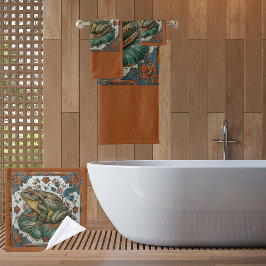 Cloisonne Frog on Lily Pad Badhandtuch Set