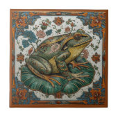 Cloisonne Frog on Lily Pad Fliese (Vorderseite)