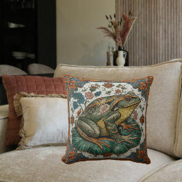 Cloisonne Frog on Lily Pad Kissen