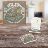 Cloisonne Frog on Lily Pad Steinuntersetzer