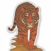 Cloisonne Kunst Tiger auf dem Dschungelpfad Aufkleber (Vorderseite)