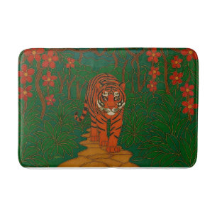 Cloisonne Kunst Tiger auf dem Dschungelpfad Badematte