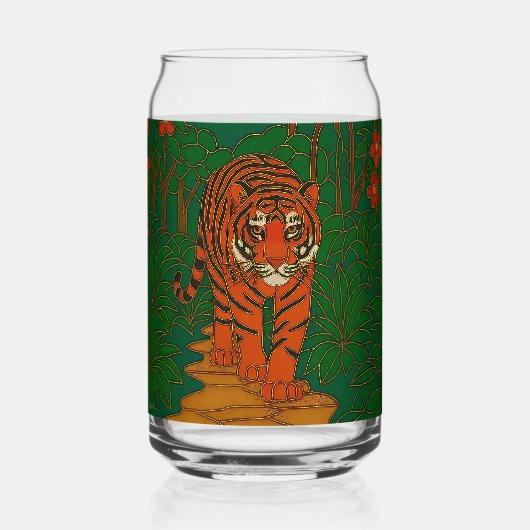 Cloisonne Kunst Tiger auf dem Dschungelpfad Dosenglas (Vorderseite)