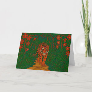 Cloisonne Kunst Tiger auf dem Dschungelpfad Karte