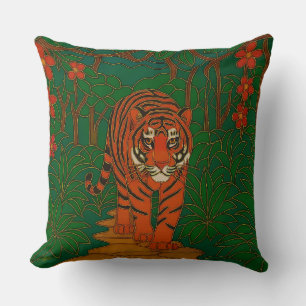 Cloisonne-Kunst Tiger auf dem Dschungelpfad Kissen