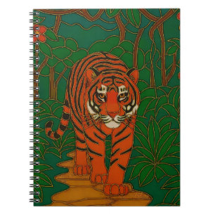 Cloisonne-Kunst Tiger auf dem Dschungelpfad Notizblock