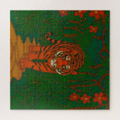 Cloisonne Kunst Tiger auf dem Dschungelpfad Puzzle (Horizontal)
