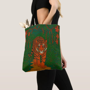 Cloisonne Kunst Tiger auf dem Dschungelpfad Tasche