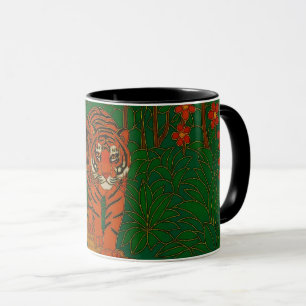 Cloisonne Kunst Tiger auf dem Dschungelpfad Tasse