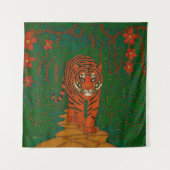 Cloisonne-Kunst Tiger auf dem Dschungelpfad Wandteppich (Vorderseite)