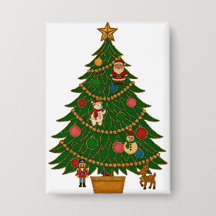 Cloisonne-Kunst-Weihnachtsbaum-Figurenschmuck Button