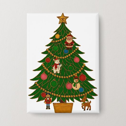Cloisonne-Kunst-Weihnachtsbaum-Figurenschmuck Button (Vorderseite)