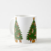 Cloisonne-Kunst-Weihnachtsbaum-Figurenschmuck Kaffeetasse (Vorderseite Links)
