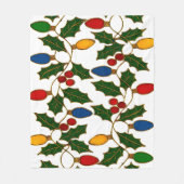 Cloisonne Kunst Weihnachtslichter und Stechpalme Fleecedecke (Vorderseite)