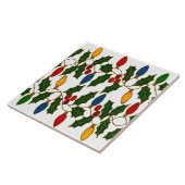 Cloisonne Kunst Weihnachtslichter und Stechpalme Fliese (Seite)
