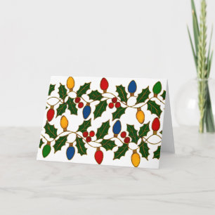 Cloisonne Kunst Weihnachtslichter und Stechpalme Karte