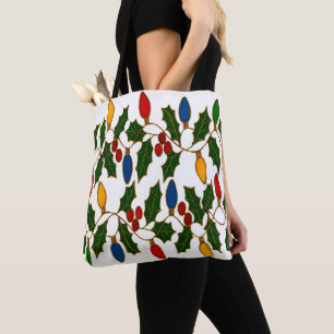 Cloisonne Kunst Weihnachtslichter und Stechpalme Tasche